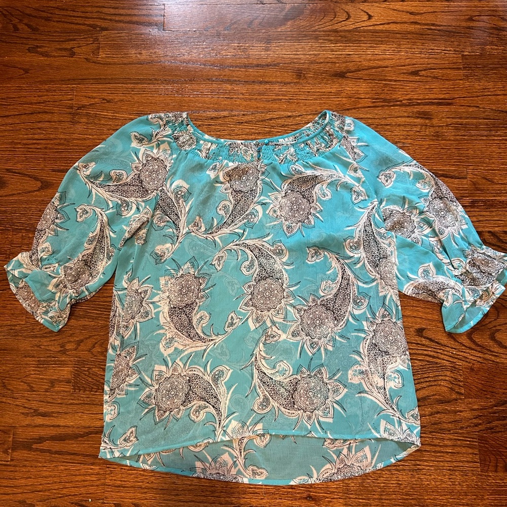 Floral Teal Blouse